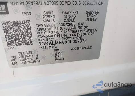 2018 GMC Terrain Sle из США, поврежденный, VIN 3GKALMEVXJL407372